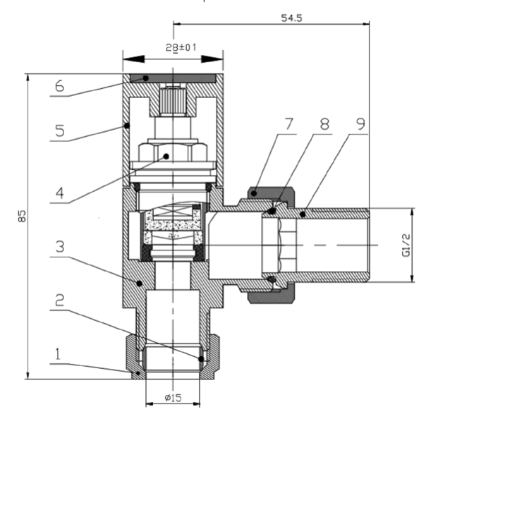 GRADE A2 - Chrome Square Angled Radiator Valves - For Pipework Which Comes From The Wall