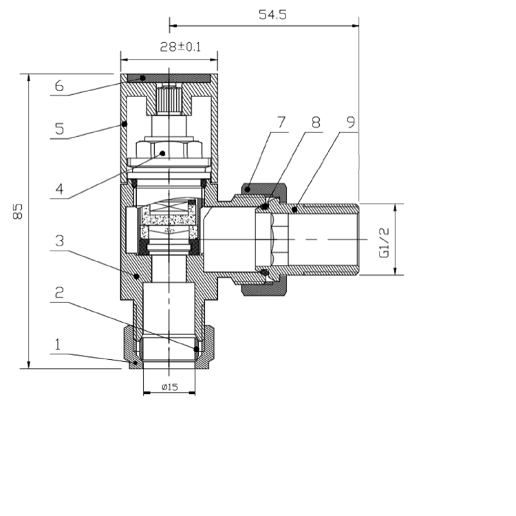 Anthracite Square Angled Radiator Valves - For Pipework Which Comes From The Wall