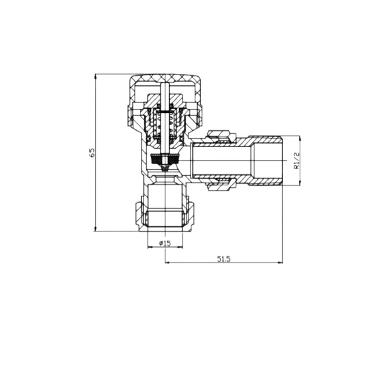 White Thermostatic Angled Radiator Valves