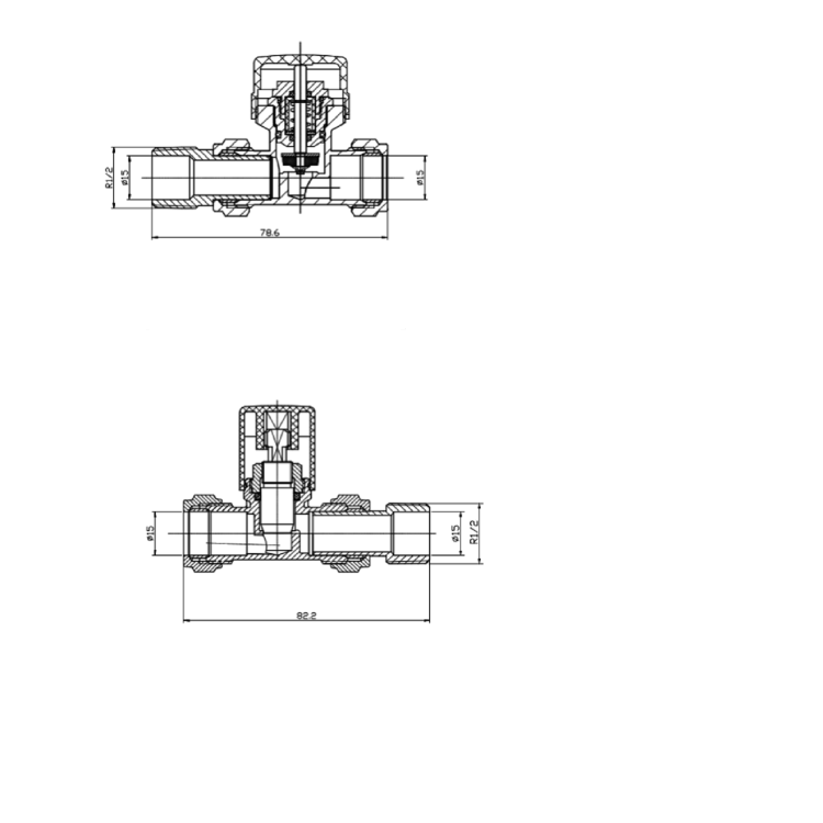 GRADE A1 - Chrome Thermostatic Straight Radiator Valves