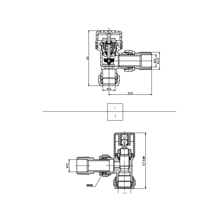 Anthracite Thermostatic Angled Radiator Valves