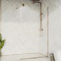 1000mm Wet Room Shower Screen Bronze Frameless with Wall Support Bar - Live Your Colour