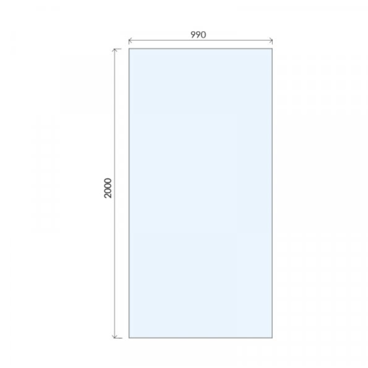 1000mm Wet Room Shower Screen Nickel Frameless with Wall Support Bar - Live Your Colour