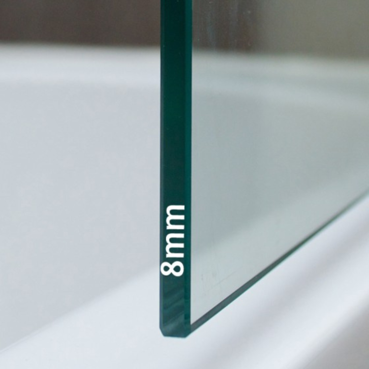 1200mm Wet Room Shower Screen Nickel Frameless with Wall Support Bar - Live Your Colour