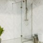 700mm Nickle Shower Screen for Wetroom & Walk In Shower with 350mm Hinged Flipper Panel - Live Your Colour