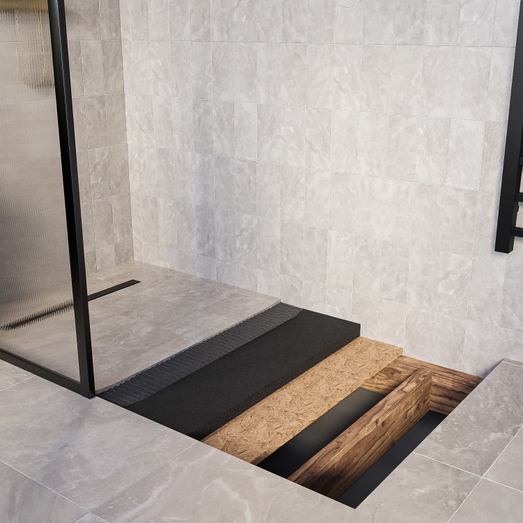 1200x900mm Wet Room Shower Tray Former with Linear End Drain - Live Your Colour