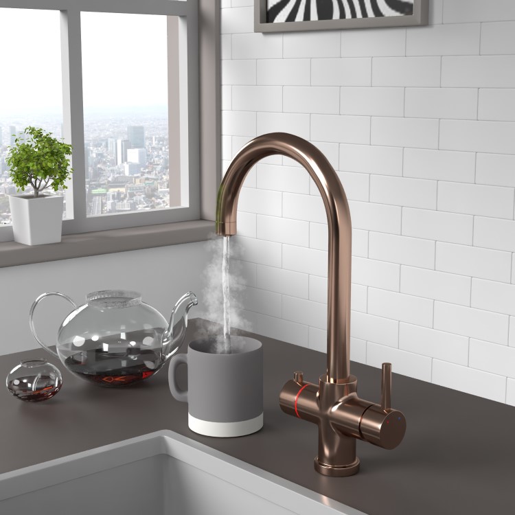 Copper 3 in 1 Boiling water Tap - Pronto Vesta  