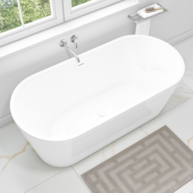 Freestanding Fluted Double Ended Bath 1650 x 740mm - Empire