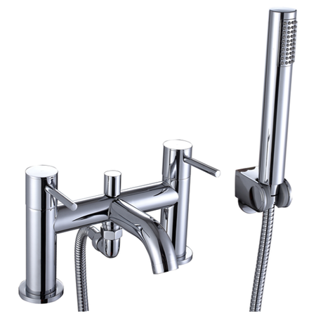 GRADE A1 - Arissa Round Chrome Deck Mounted Bath Shower Mixer Tap