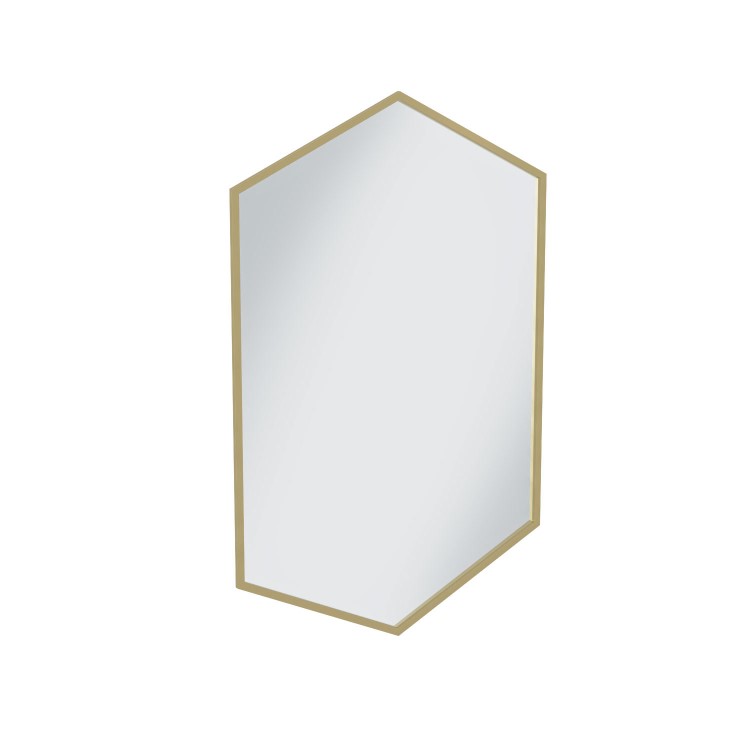 Hexagon Brushed Brass Bathroom Mirror - 500 x 750mm - Hexa