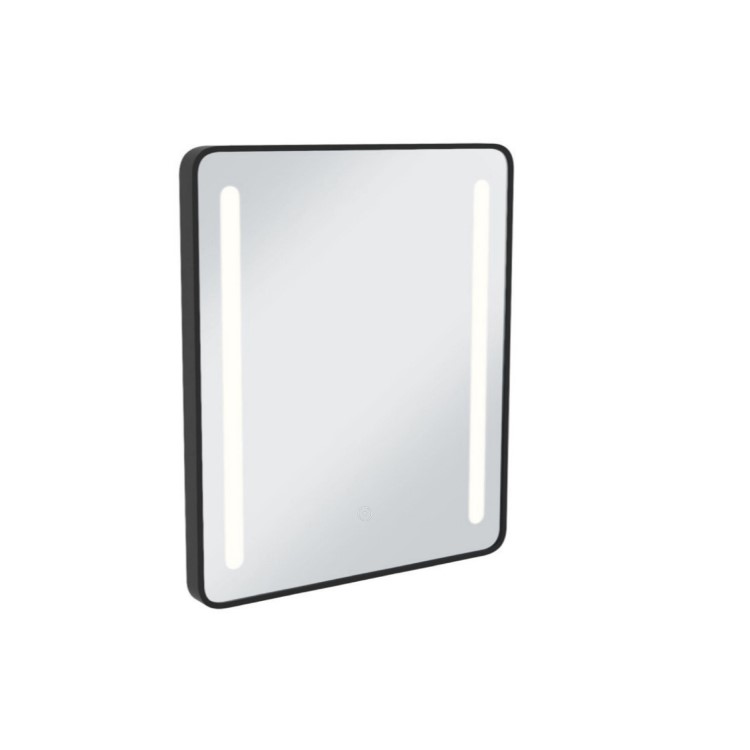 Rectangular Black Heated Bathroom Mirror with Lights 600 x 800mm - Lepus