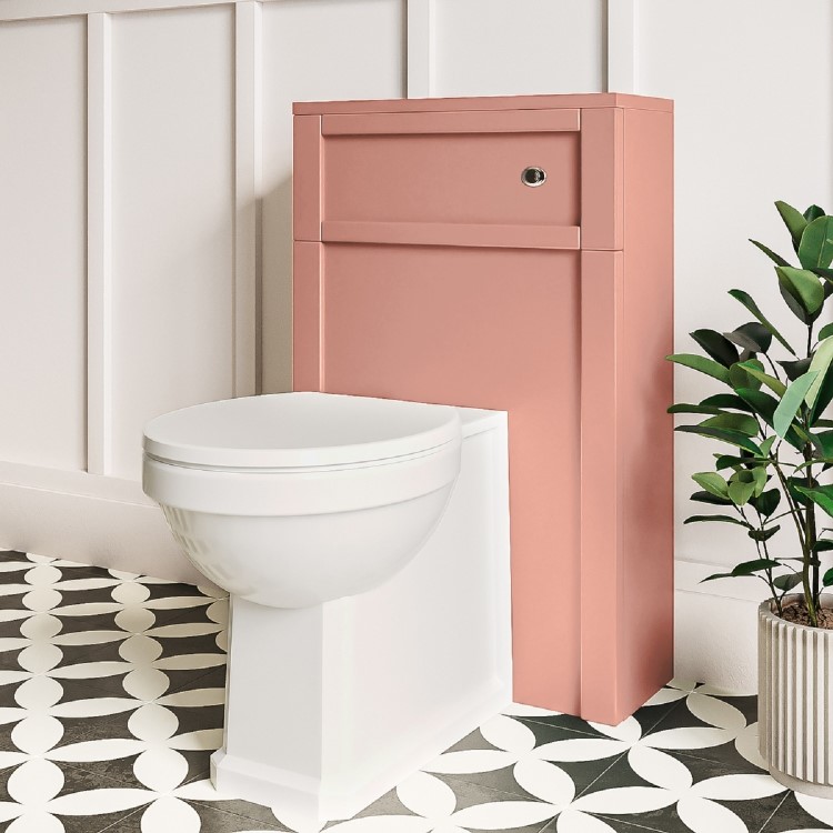 500mm Pink Back to Wall Toilet Unit Only - Avebury