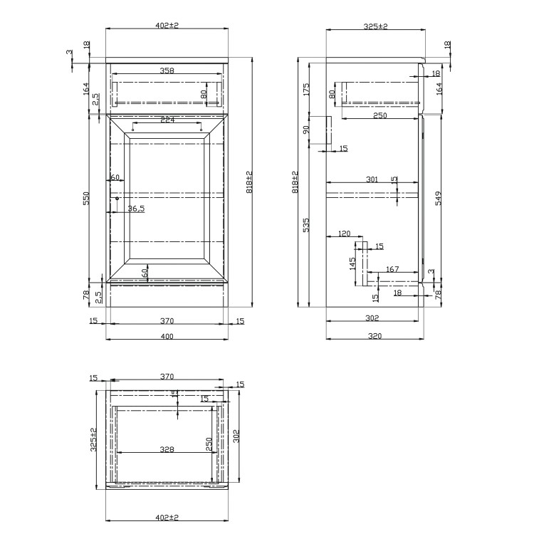 Single Door Light Grey Freestanding Storage Cabinet 400 x 818mm - Westbury