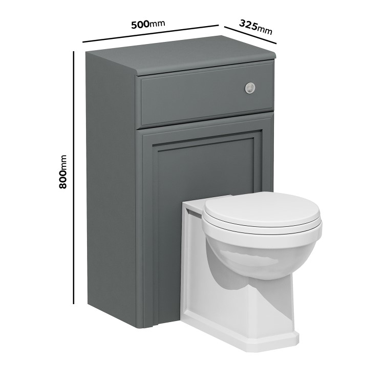 500mm Dark Grey Back to Wall Toilet Unit Only - Westbury