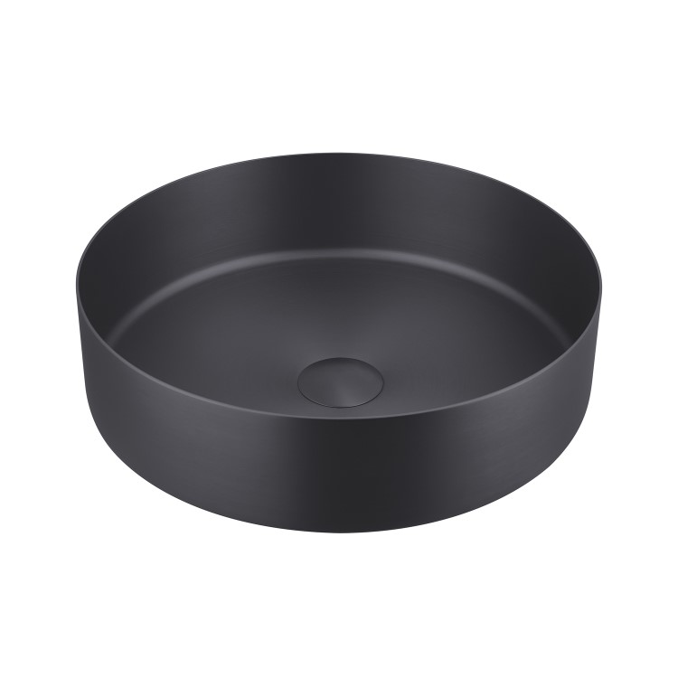 Stainless Steel Black Round Countertop Basin 400mm - Zorah