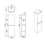 GRADE A2 - Double Door Dark Grey Wall Hung Tall Bathroom Cabinet 400 x 1400mm - Pendle