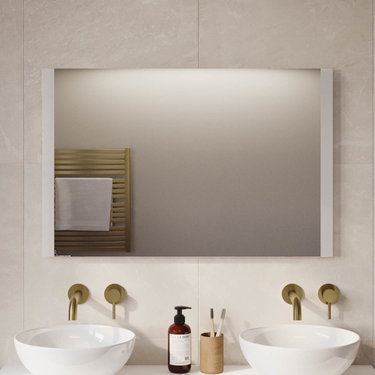 GRADE A1 - Rectangular LED Bathroom Mirror with Demister & Shaver Socket 1000x700mm -Pegasus 