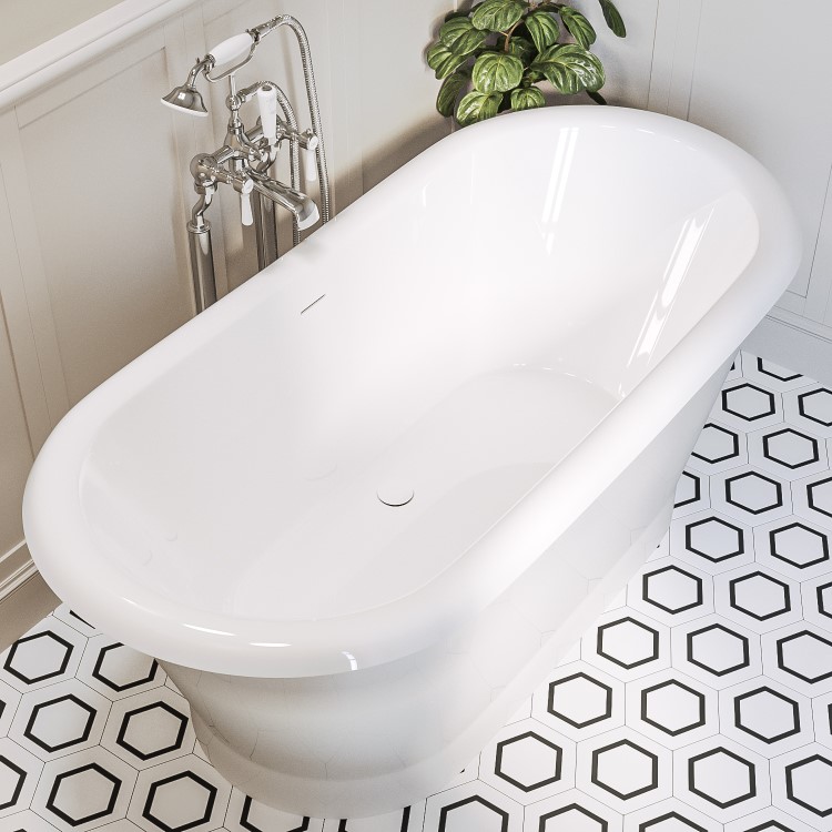 Freestanding Double Ended Roll Top Bath 1690 x 800mm - Helmsley