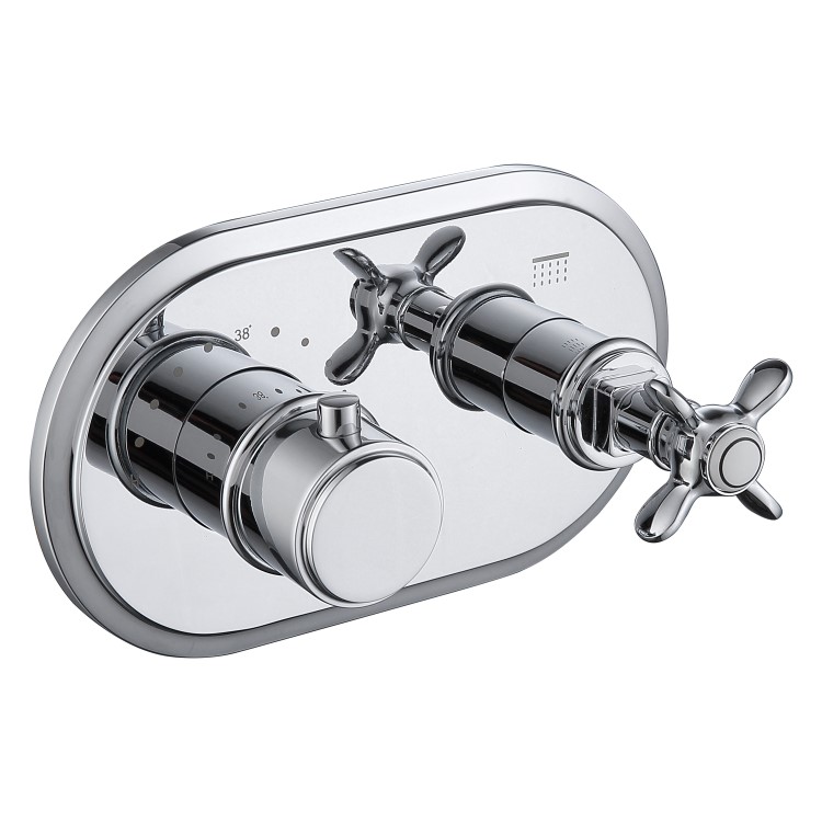 Chrome Traditional 1 Outlet Concealed Thermostatic Shower Valve with Dual Contol- Camden