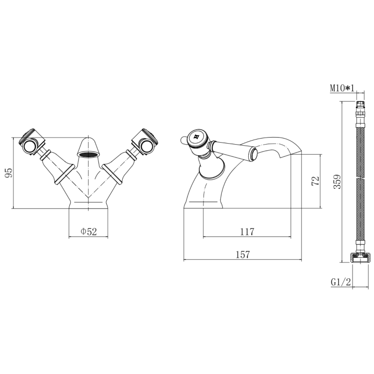 GRADE A2 - Chrome Basin Mixer Tap - Helston