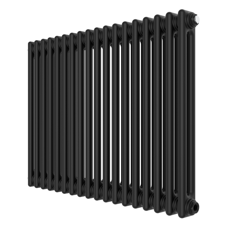 Black Horizontal 2 Column Traditional Radiator 600 x 830mm - Nambi