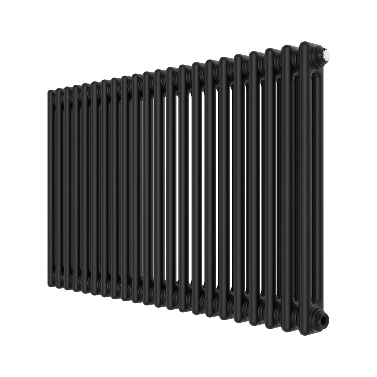 Black Horizontal 2 Column Traditional Radiator 600 x 1010mm - Nambi