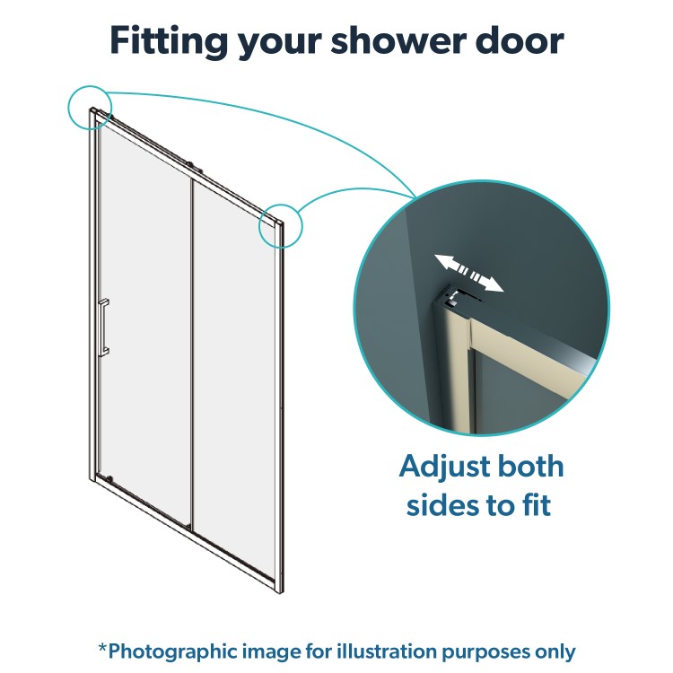 1200mm Chrome Sliding Shower Door 6mm Glass - Carina