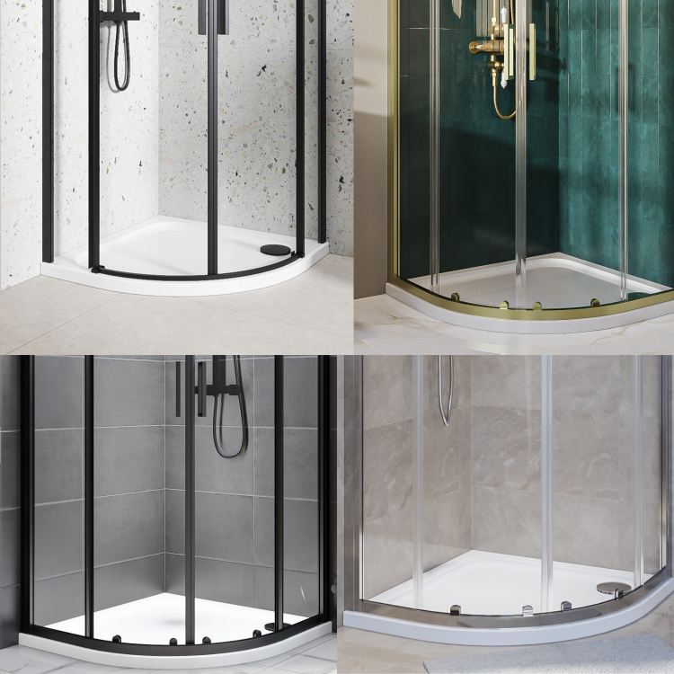 800x800mm Quadrant Shower Tray - White Acrylic Stone Resin - Pearl