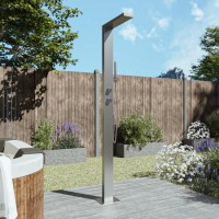 Chrome Outdoor Shower with Pencil Hand Shower 2 Outlets - Suva