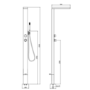 Chrome Outdoor Shower with Pencil Hand Shower 2 Outlets - Suva