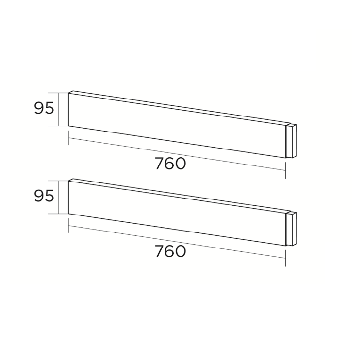 95mm High Riser Kit Pack for 760mm Shower Trays - White