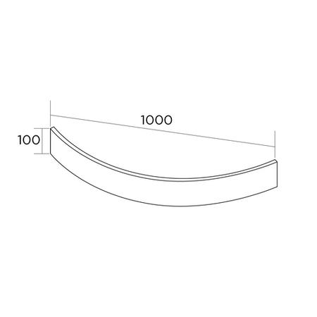 100mm High Riser Kit Pack for 1000mm Width Quadrant Shower Trays - White