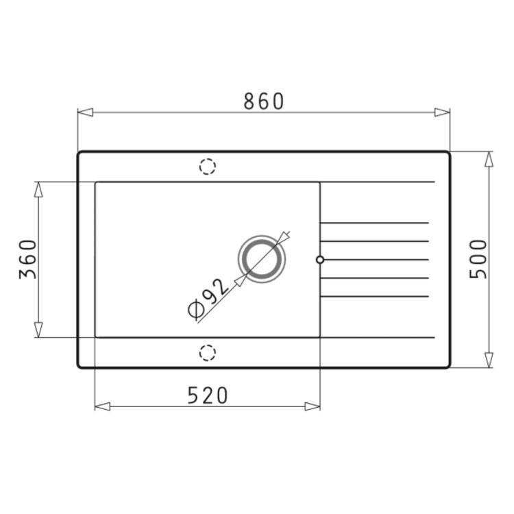 Single Bowl White Composite Kitchen Sink with Reversible Drainer - Essence Amelia