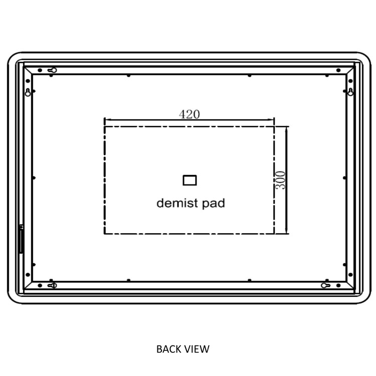 GRADE A1 - Rectangular LED Bathroom Mirror with Demister 900 x 700mm - Ariel