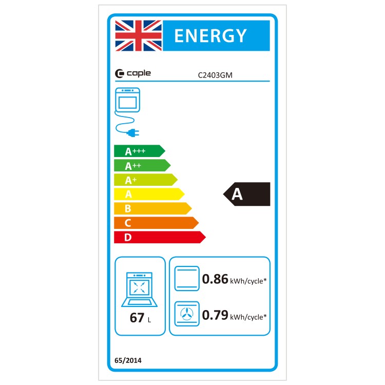 Caple Sense Electric Single Oven with Pyrolytic Cleaning - Gunmetal Grey