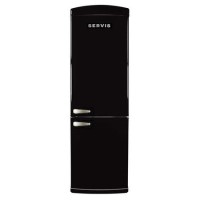 Servis C60185NFB Retro Right Hand Hinge Freestanding Fridge Freezer Black