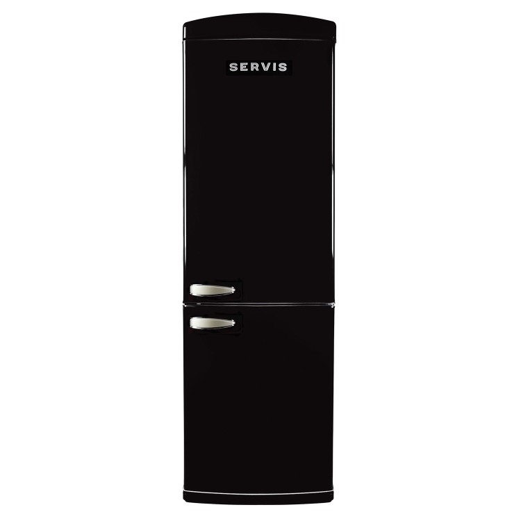 Servis C60185NFB Retro Right Hand Hinge Freestanding Fridge Freezer Black