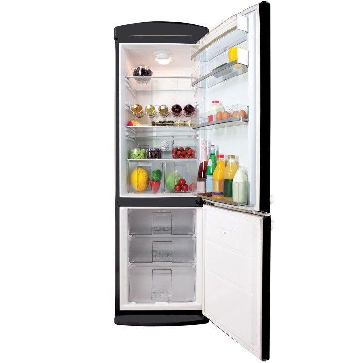 Servis C60185NFB Retro Right Hand Hinge Freestanding Fridge Freezer Black