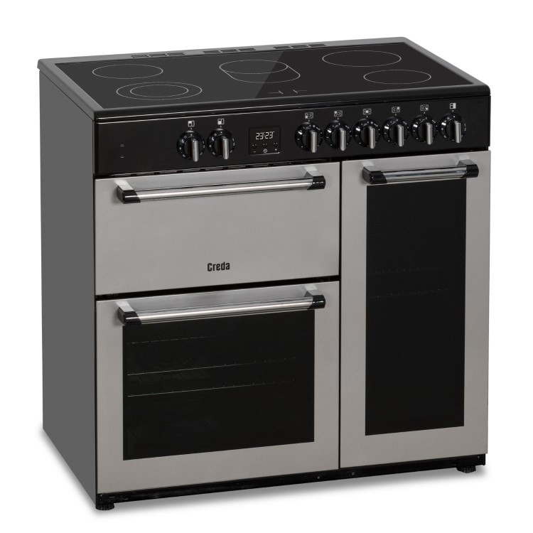 Creda 90cm Triple Cavity Electric Range Cooker - Silver