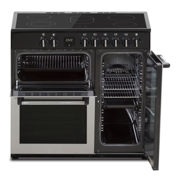 Creda 90cm Triple Cavity Electric Range Cooker - Silver