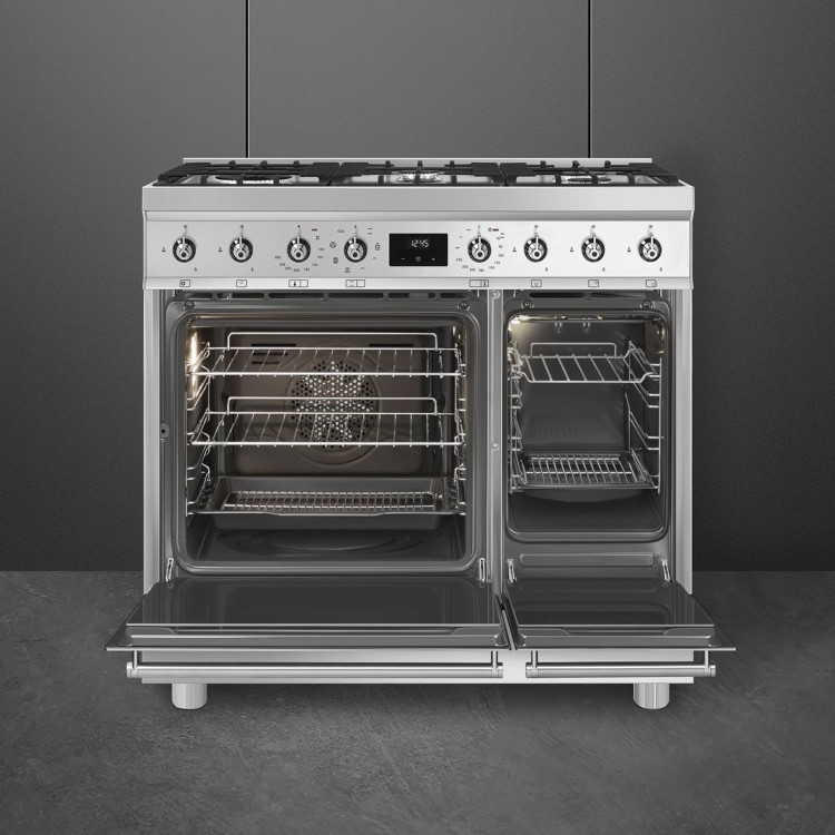 Smeg 90cm Dual Fuel Range Cooker - Stainless Steel