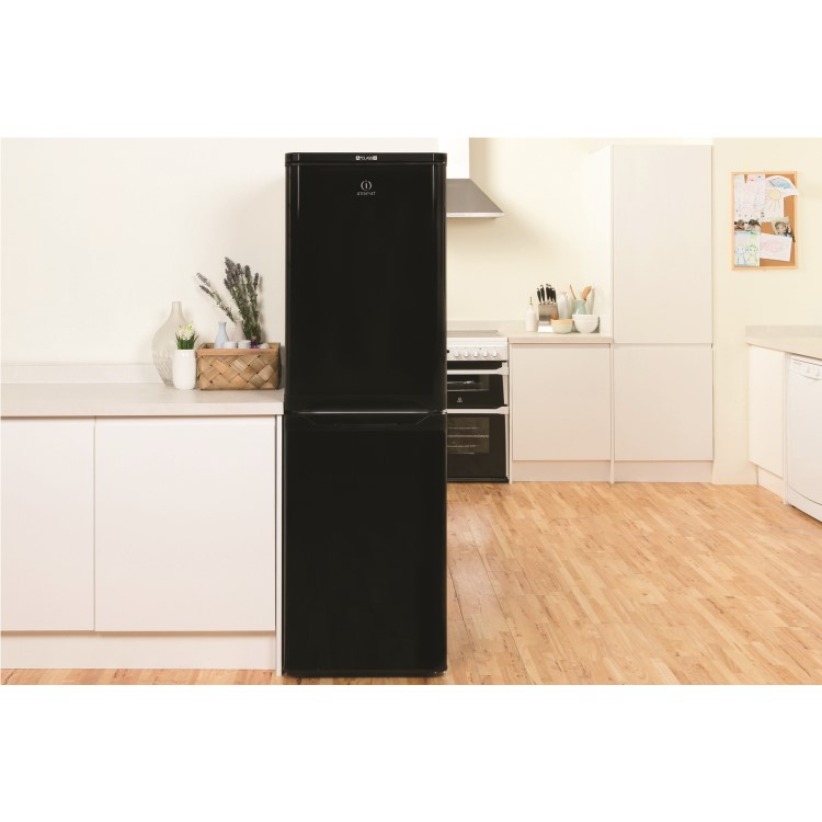 Indesit CAA55K 55cm  Wide 234 Litre Freestanding Fridge Freezer - Black