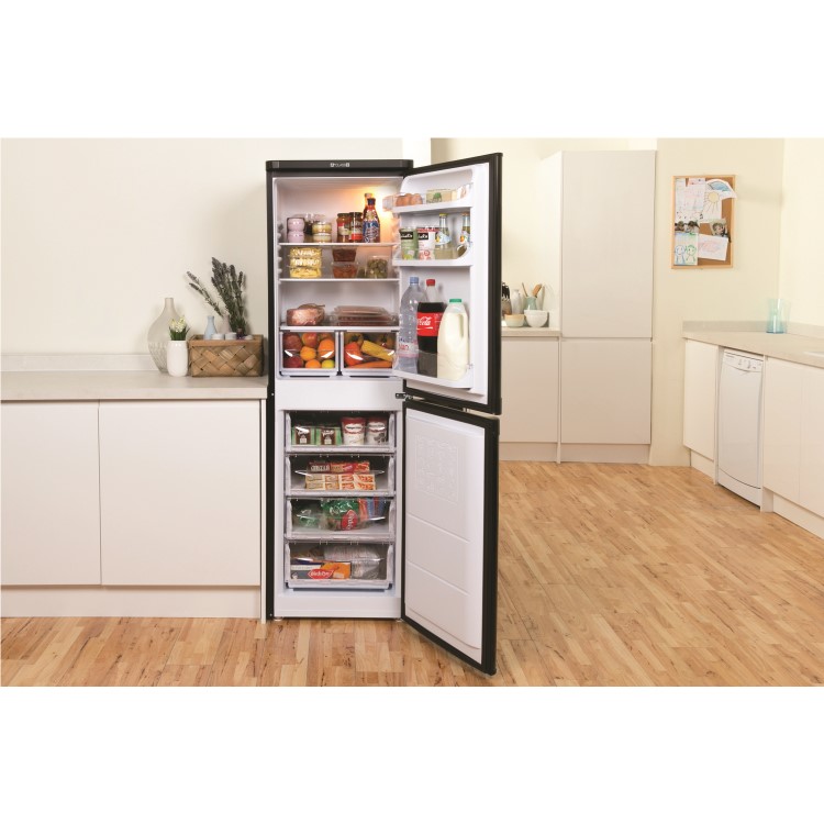 Indesit CAA55K 55cm  Wide 234 Litre Freestanding Fridge Freezer - Black