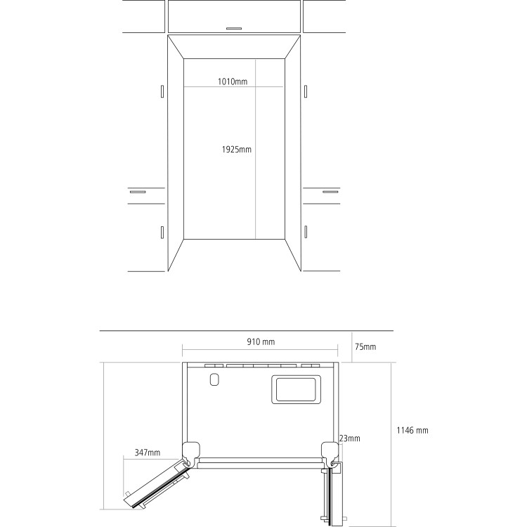 Caple 609 Litre French Style American Fridge Freezer - Stainless Steel