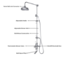 Chrome Traditional Thermostatic Mixer Shower Set with Bath Filler Spout- Slide Rail Kit & Hand Shower - Camden