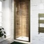 900mm Brushed Brass Bi-Fold Shower Door 6mm Glass - Carina