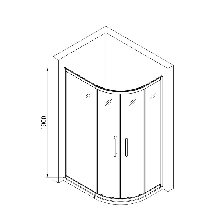 Chrome 6mm Glass Offset Quadrant Shower Enclosure 1000x800mm - Carina