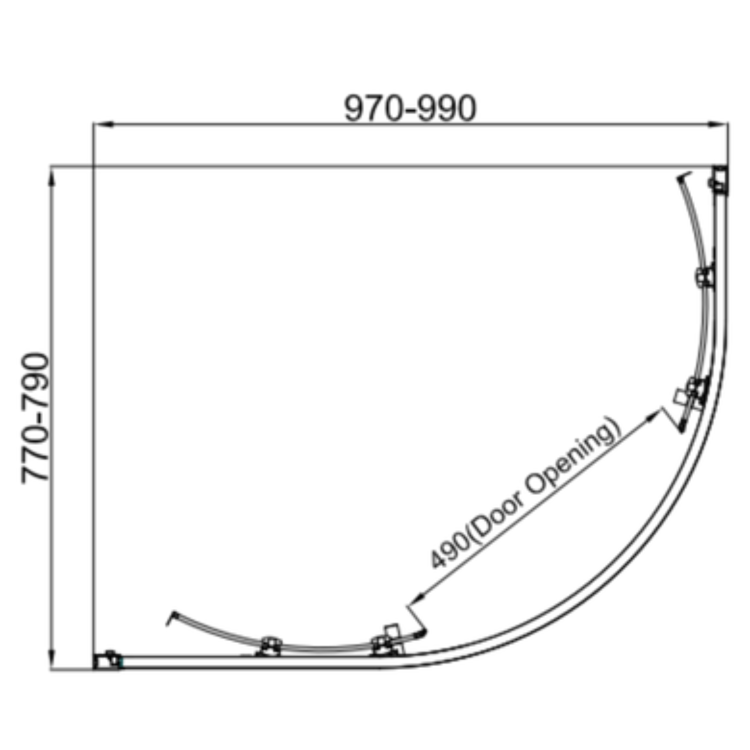 Chrome 6mm Glass Offset Quadrant Shower Enclosure 1000x800mm - Carina