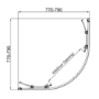 Chrome 6mm Glass Quadrant Shower Enclosure 800mm - Carina