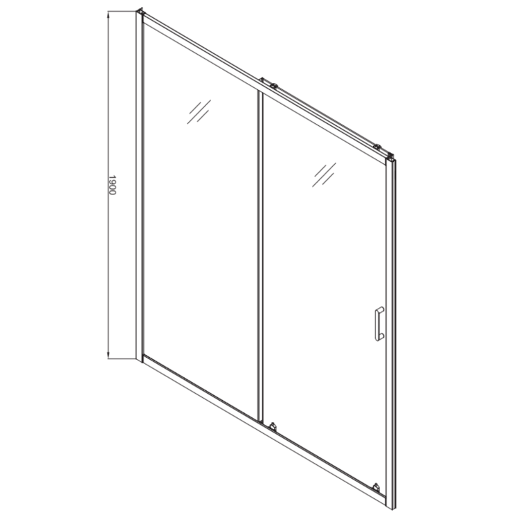 1700mm Chrome Sliding Shower Door 6mm Glass - Carina